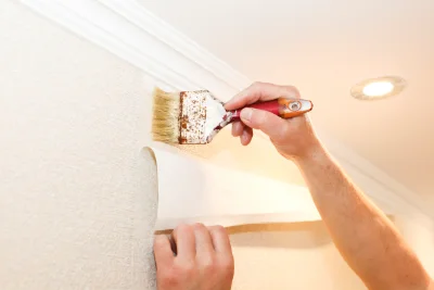 Pose de papier peint au Pouget — revêtements muraux et toiles de verre